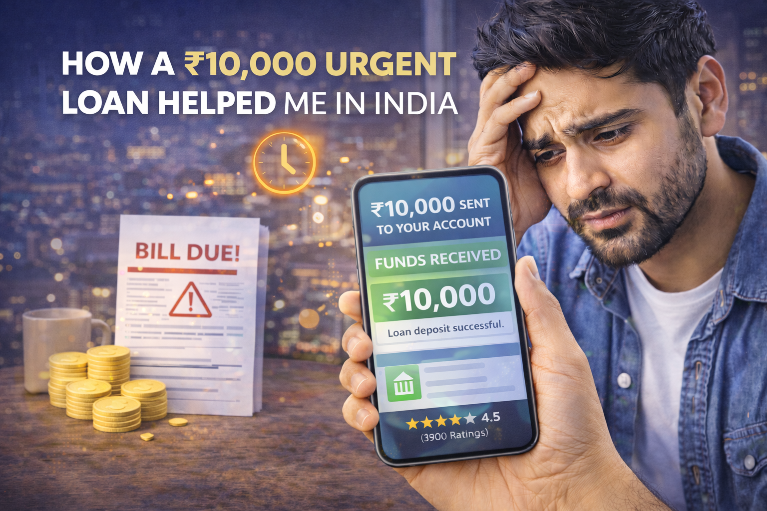 Person in urgent need of ₹10,000 loan in India — real borrower experience on GetLoanCredit