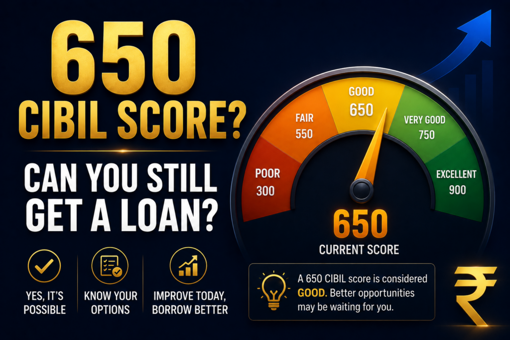 Can you get a loan with a 650 CIBIL score in India — what it means and how to rebuild